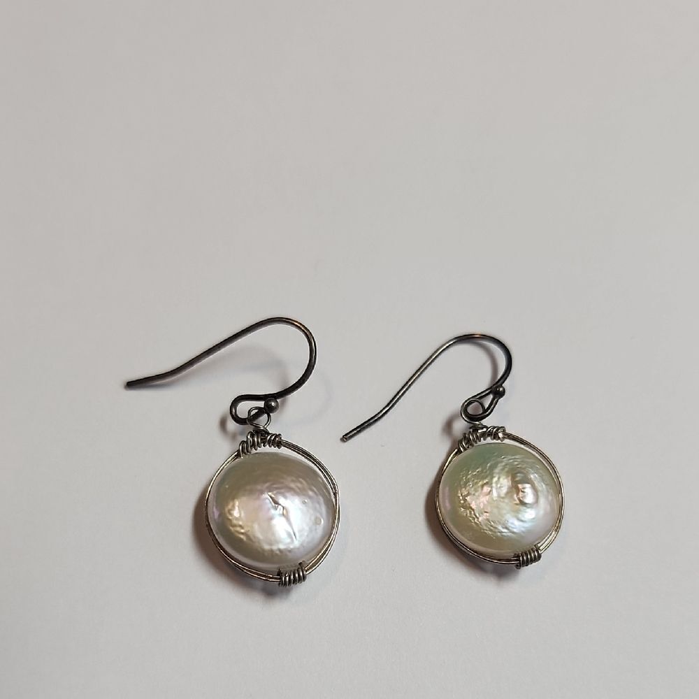 Elegant Silver Pearl Drop Earrings